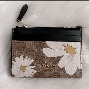 COACH Mini Skinny Id Case In Signature Canvas  AUTHENTIC